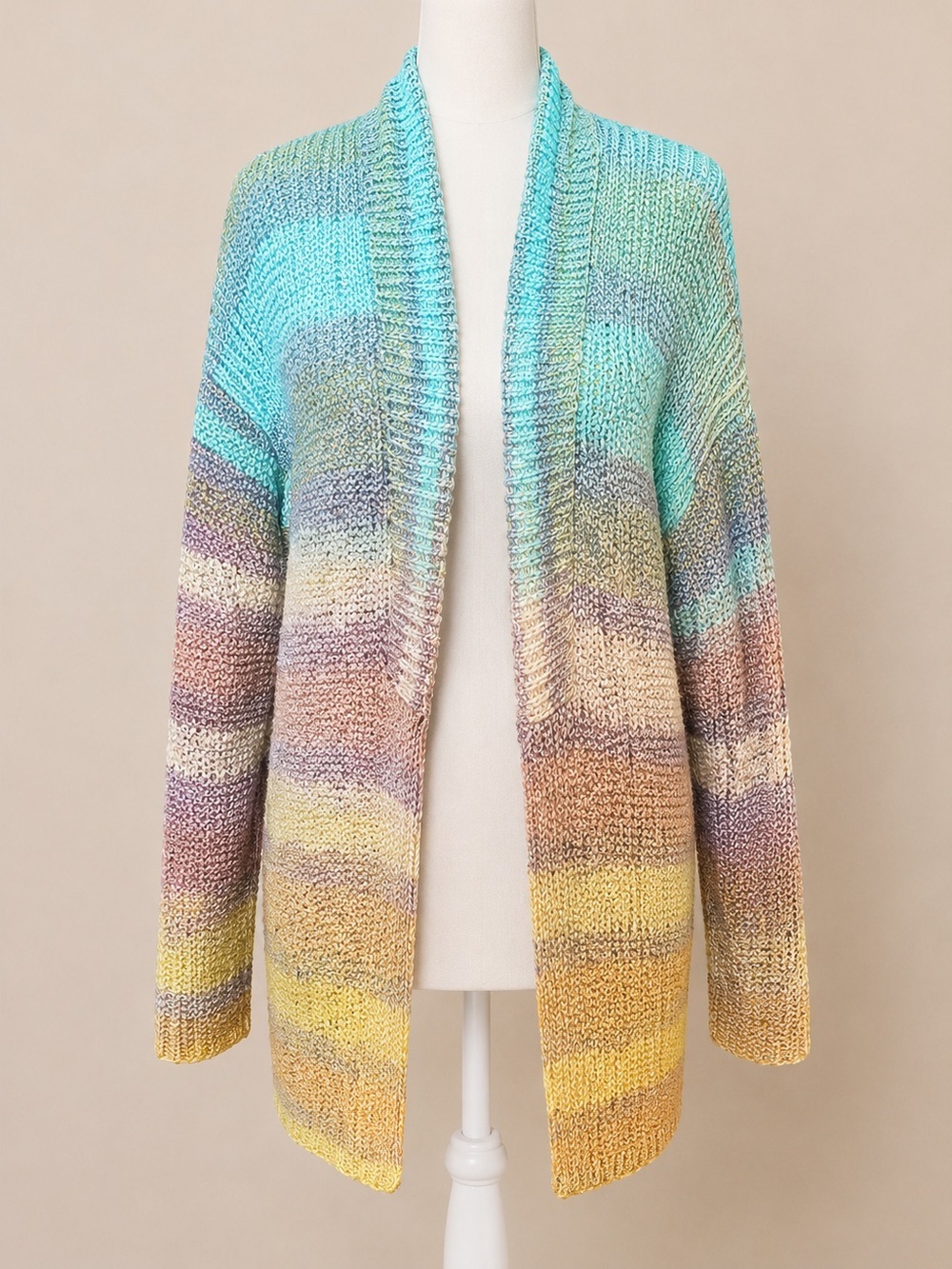 Pilcro • Striped Open Front Shawl Collar Cardigan Sweater • Size XS (Oversized) - Picture 1 of 7